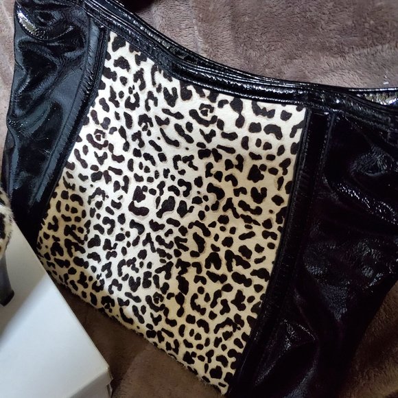 White House Black Market Shoes Animal Print Heels & PURSE Faux Fur (SET) - Picture 2 of 10